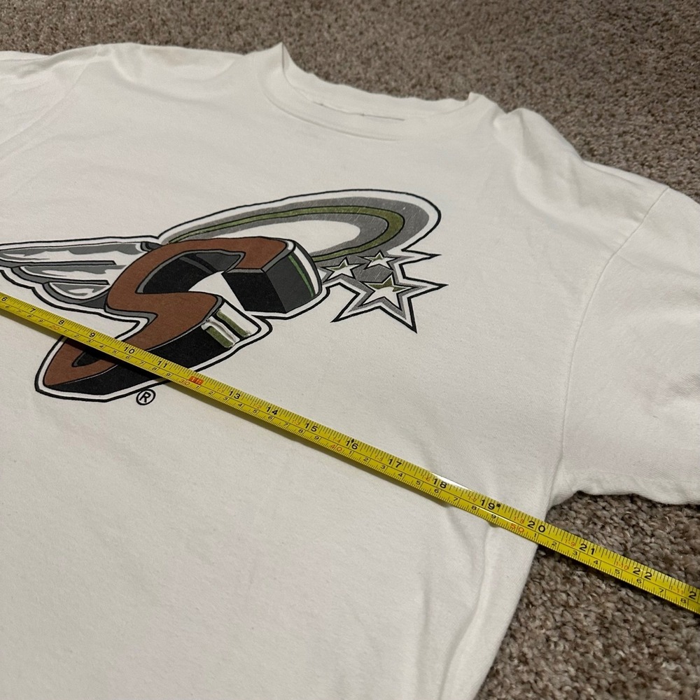 Vintage Tultex Mens Graphic T Shirt Large White Preowned Stains - Picture 4 of 5